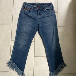 INC International Concepts Women's Denim Skinny Jeans with Rainbow Accent